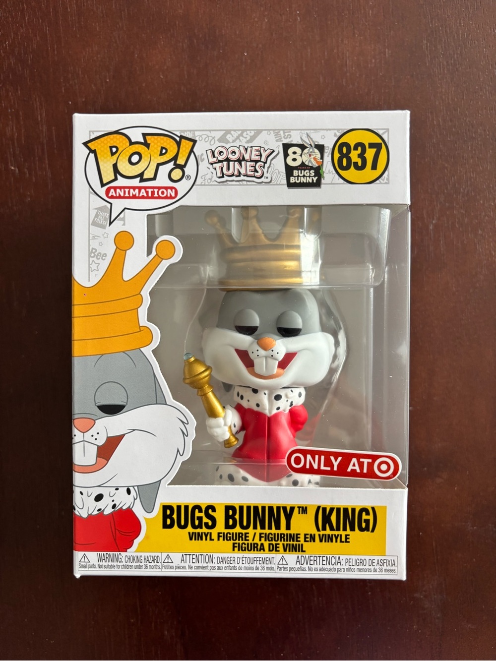 FunkoPop Animation Looney Tunes Bugs Bunny 80th King Bugs #837 Target Exclusive